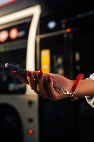 Leather Phone Tether in Fireball